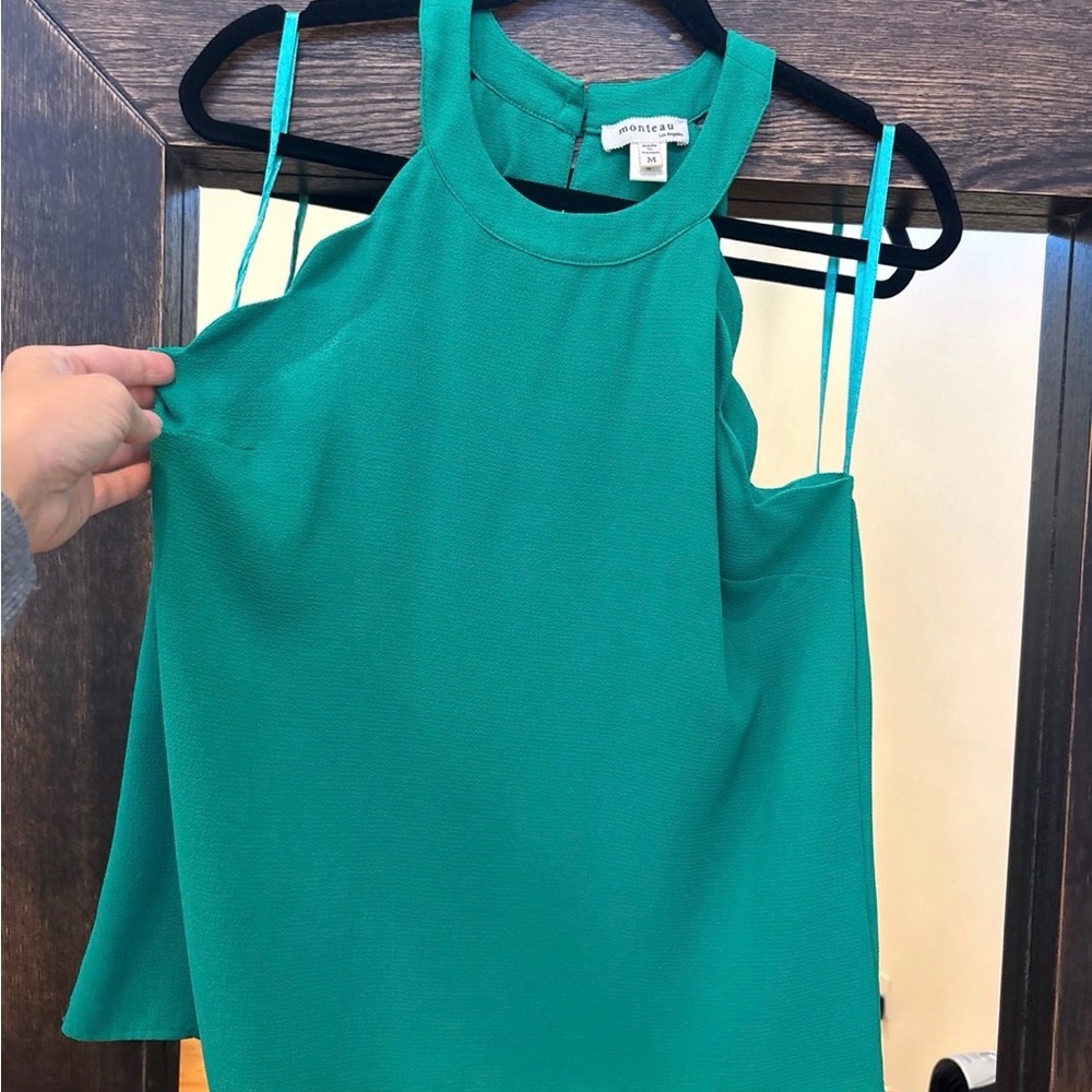 Monteau green Halter Neck Women's Top